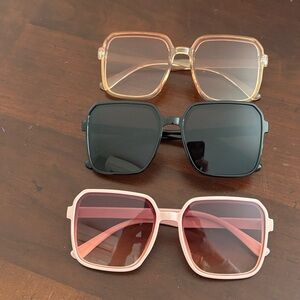 Women's Square Frame Sunglasses - Pink, Black, Tortoise